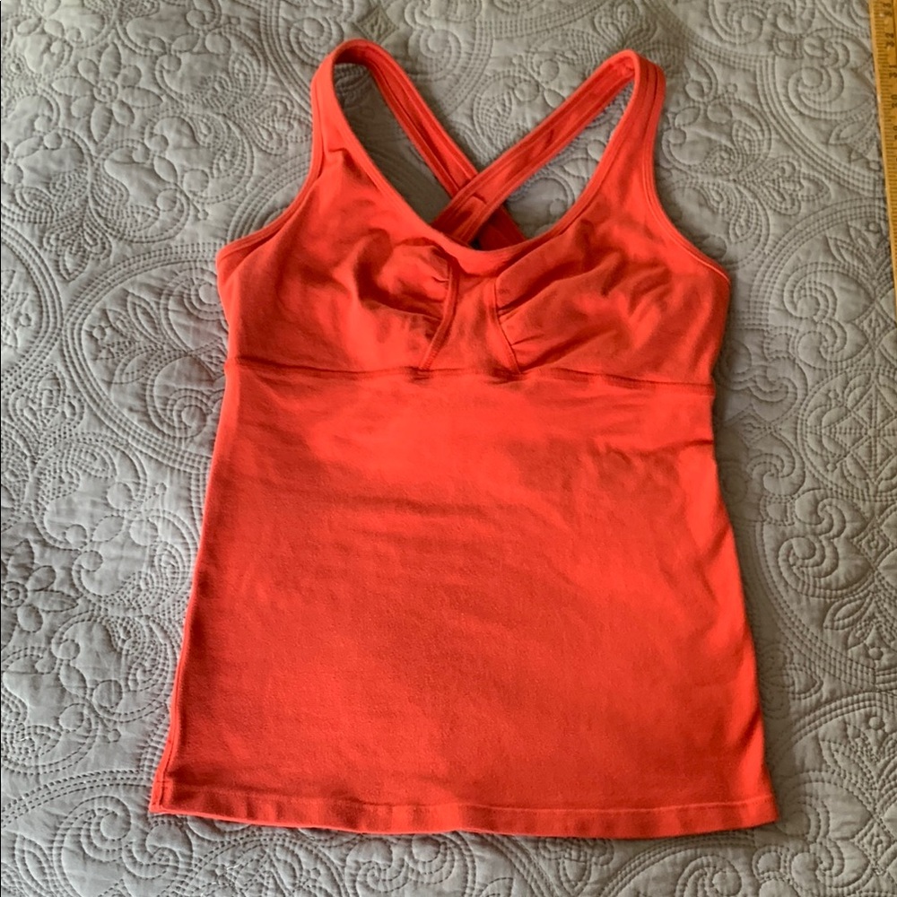 Orange Cross-Back Tank Top